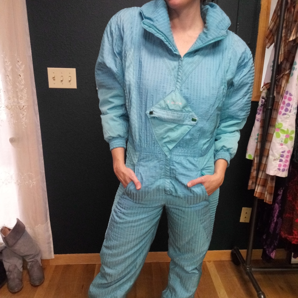 VTG 1980's Sportalm Teal Dolman Sleeve Ski Suit